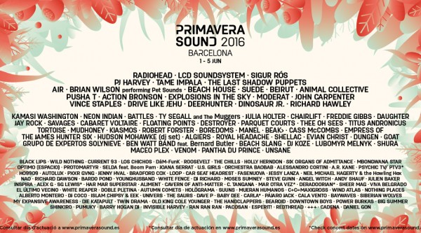 Primavera Sound anuncia su cartel 2016